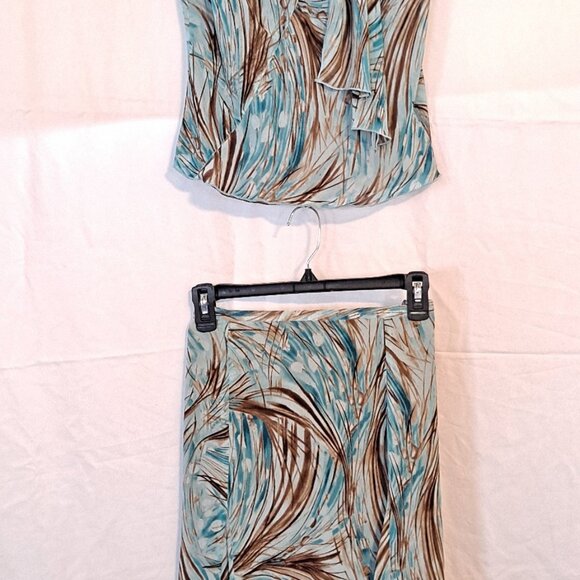 VINTAGE SET ~ 2 PC BLOUSE & SKIRT ~ CHIFFON FEEL ~ FLOWING ORGANIC SUMMER ~ NWT~ - Picture 3 of 14